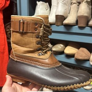 JBU Fur Lined Neutral Brown Duck Boots